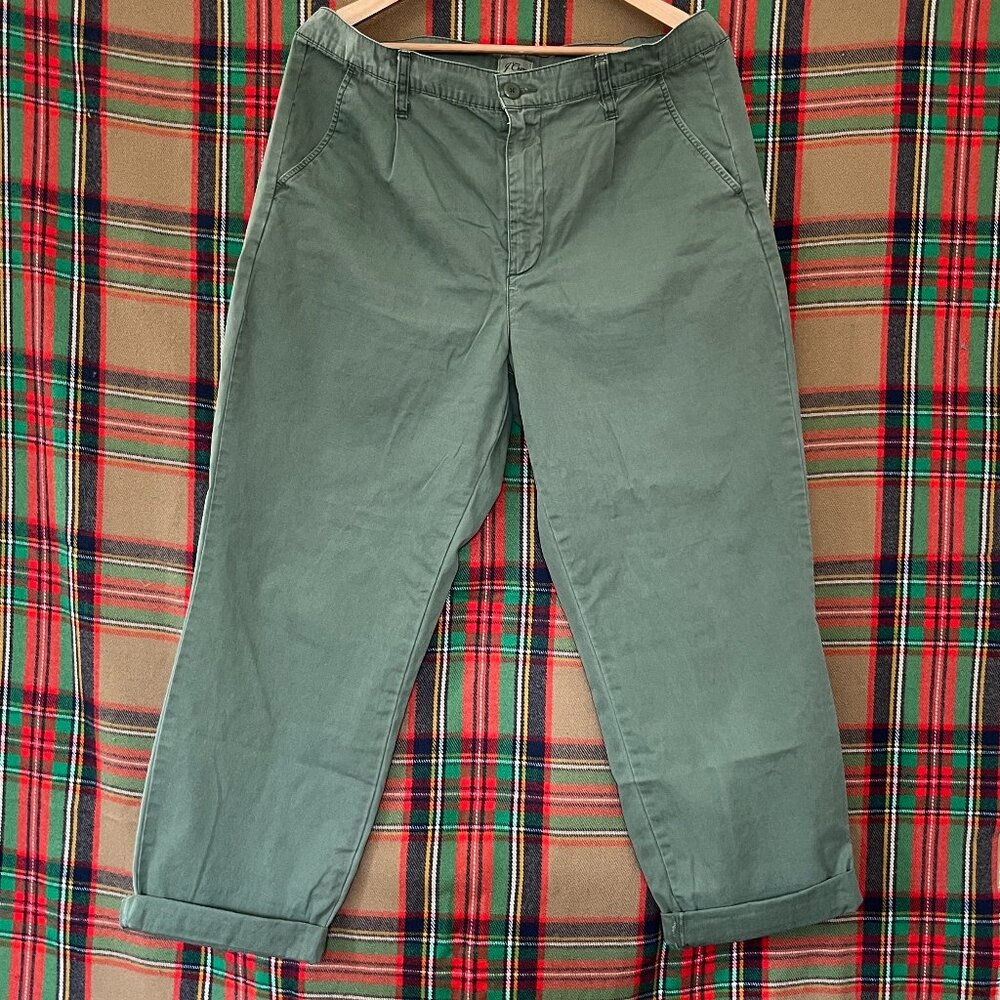 J Crew Pleated Slouchy Boyfriend Chino Pant Size 31/12